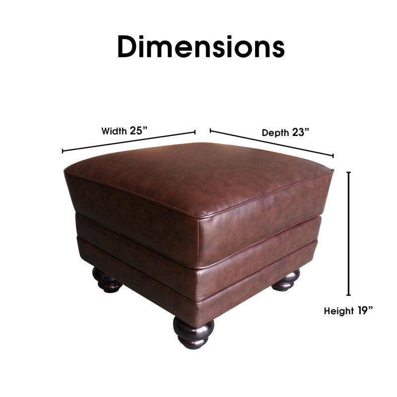 Serta Copenhagen Bonded Leather Ottoman, Chestnut Brown & Reviews